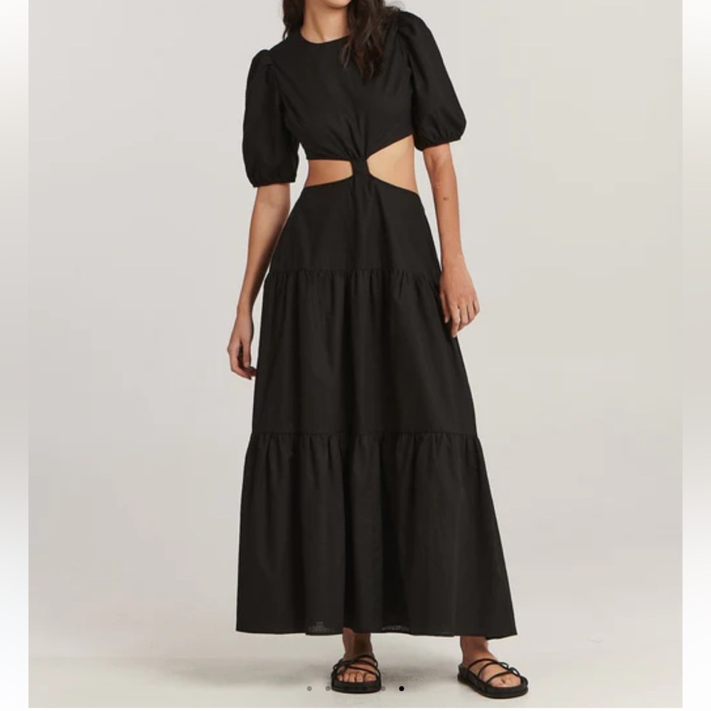 CHARLIE HOLIDAY Paige Maxi Dress in Black NWT